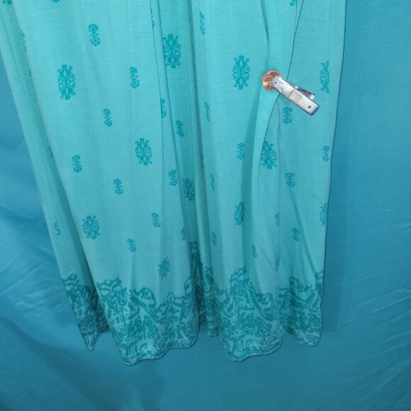 Dakini Womens Sleeveless Turquoise Midi Dress M Modal & Spandex - Picture 9 of 10